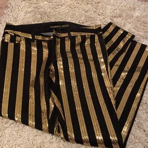 Michael Kors gold sequin jeans